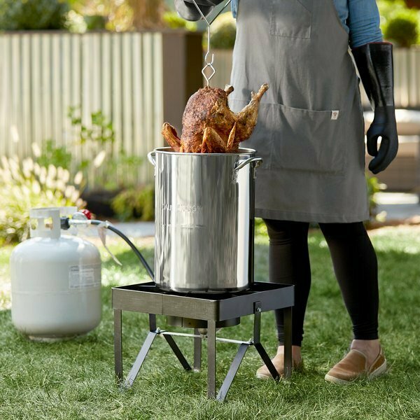 Backyard Pro BP30-SSKIT All Stainless Steel 30 Qt. Turkey Fryer / Seafood Boiler Kit - 55000 BTU 554BP30SSKIT